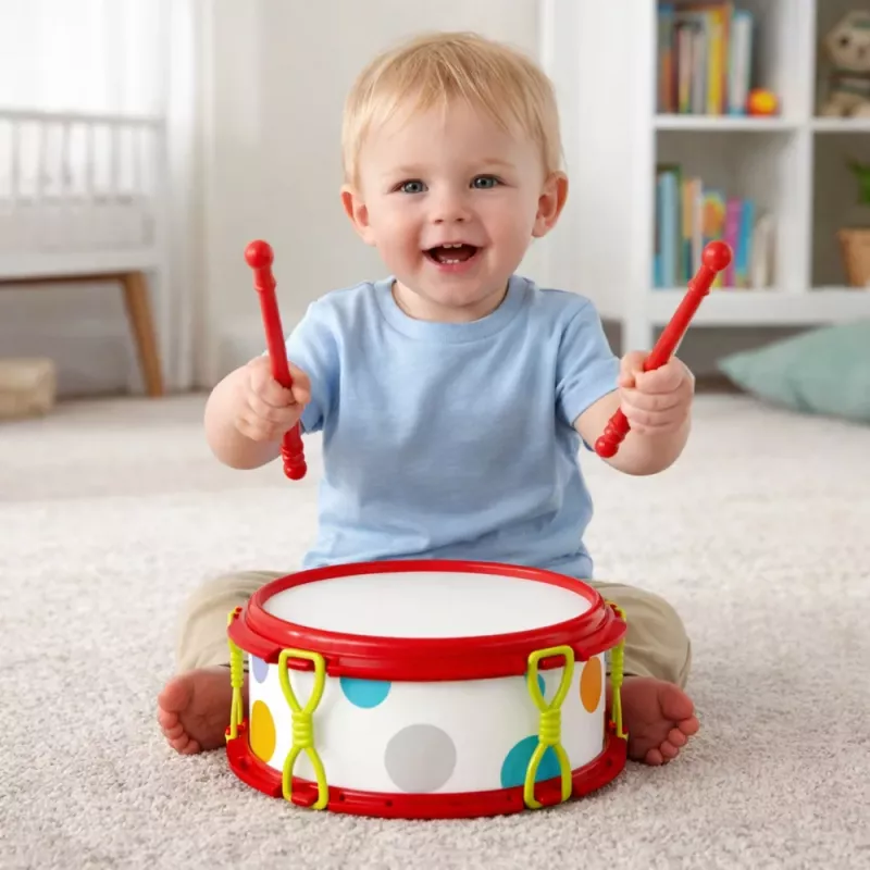 LEAN TOYS Zestaw instrumentów muzycznych dla dzieci Bębenek Grzechotki Tamburyn Kastaniety