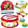 LEAN TOYS Zestaw instrumentów muzycznych dla dzieci Bębenek Grzechotki Tamburyn Kastaniety