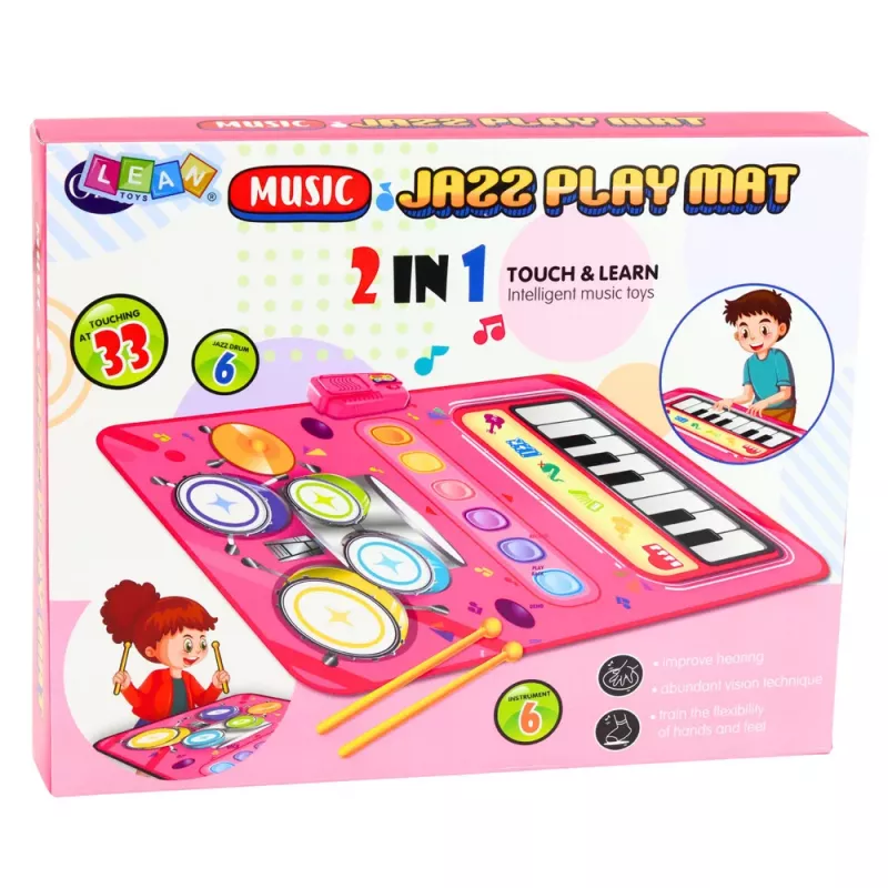 LEAN TOYS Interaktywna Mata Taneczna Edukacyjne Bębny Piano 2 w 1