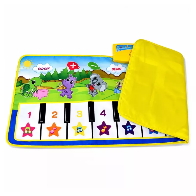 LEAN TOYS Edukacyjna Mata Muzyczna Pianino Zwierzęta Dźwięki Instrumentów 100x36 cm