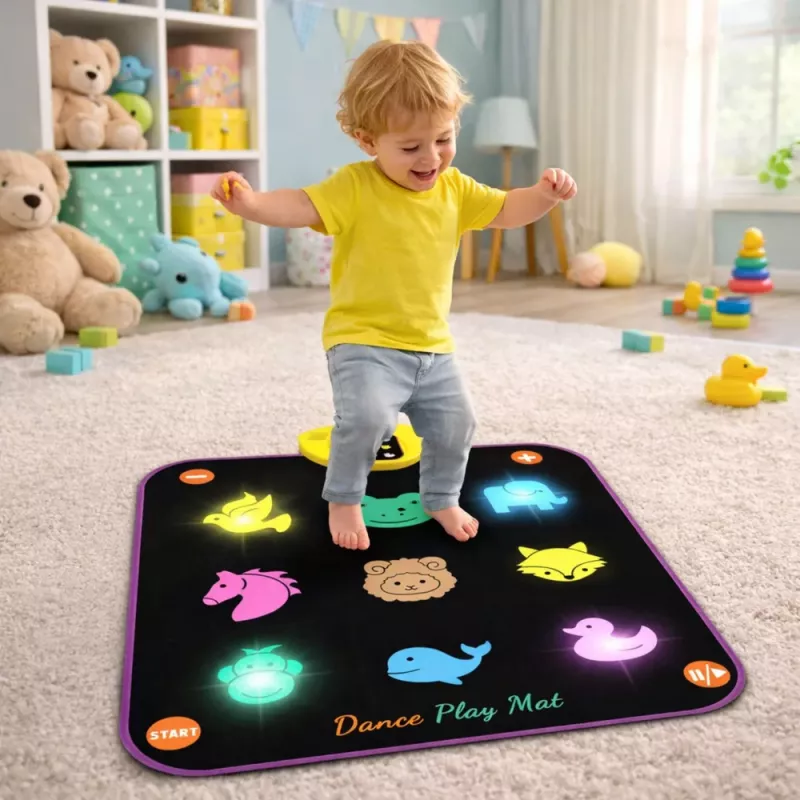LEAN TOYS Animal Musical Dance Mat 5 Modes 3 Difficulty Levels Lights