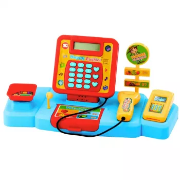 LEAN TOYS Interaktywny Wózek Supermarket z Skanerem i Wagą