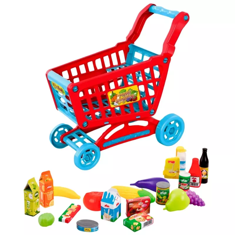 LEAN TOYS Interaktywny Wózek Supermarket z Skanerem i Wagą