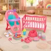 LEAN TOYS Interactive Baby Doll Peeing Stroller Cradle Accessories 3-in-1 Set