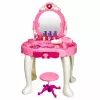 LEAN TOYS Dziecięcy stolik toaletowy z krzesłem, światła, suszarka, akcesoria, dźwięki, różowy
