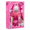 LEAN TOYS Dziecięcy stolik toaletowy z krzesłem, światła, suszarka, akcesoria, dźwięki, różowy