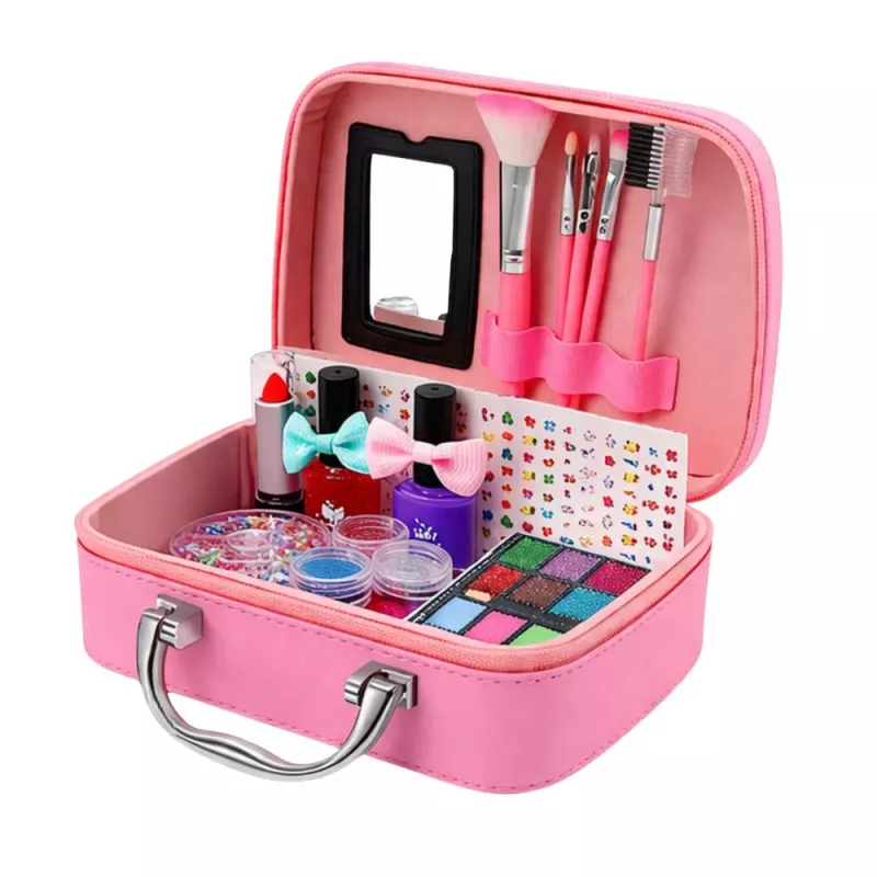 LEAN TOYS Beauty Set Kosmetyczka dla Dzieci Akcesoria do Paznokci Suszarka 20 szt.