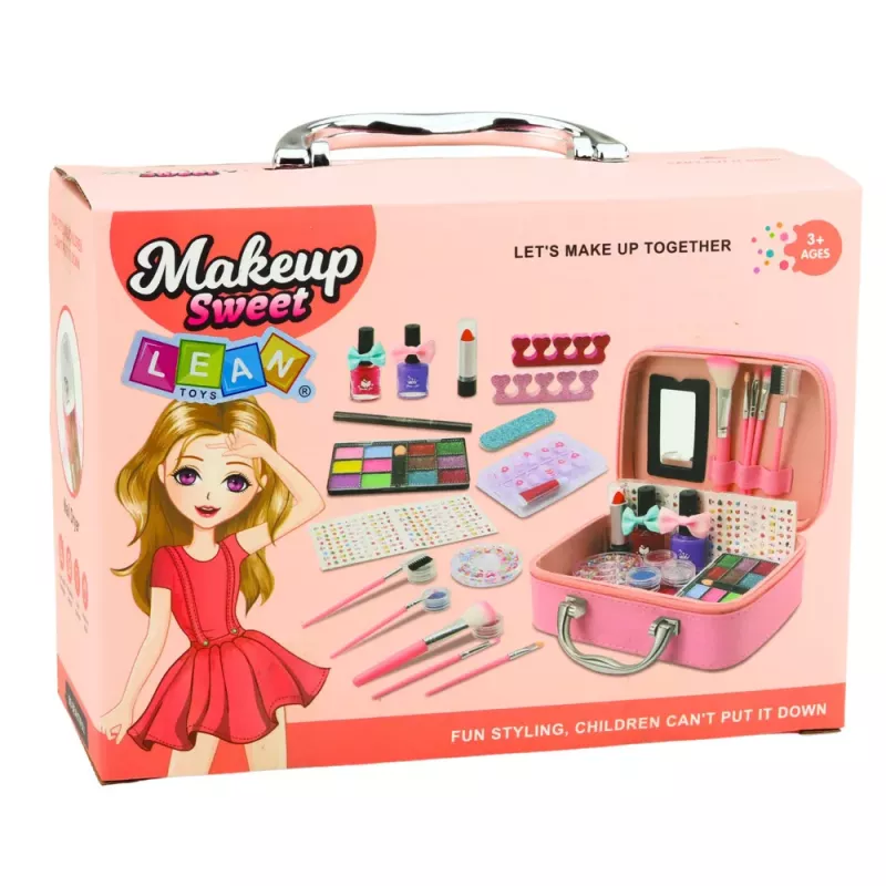 LEAN TOYS Beauty Set Kosmetyczka dla Dzieci Akcesoria do Paznokci Suszarka 20 szt.