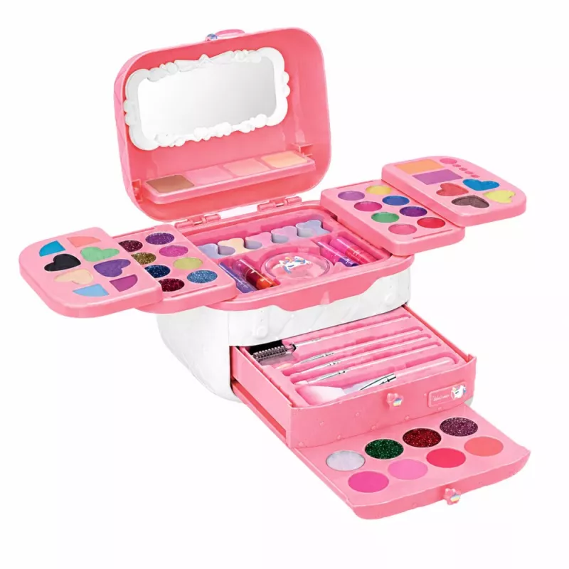 LEAN TOYS Beauty Set Children's Cosmetics Box Pink Unicorn 72 pcs.