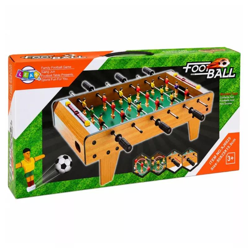 LEAN TOYS Piłkarzyki Arcade Mini Drewniany Stół do Gry 50x25 cm
