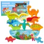 LEAN TOYS Dinosaur Tower Balance Game Dexterity Wooden Blocks Puzzle 12pcs