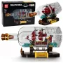 LEAN TOYS Ship in a Bottle Construction Blocks Decorative Sailing Ship Brown 885 pcs.