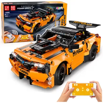 LEAN TOYS Samochód RC Zdalnie Sterowany Klocki Konstrukcyjne Pomarańczowy 545 szt.