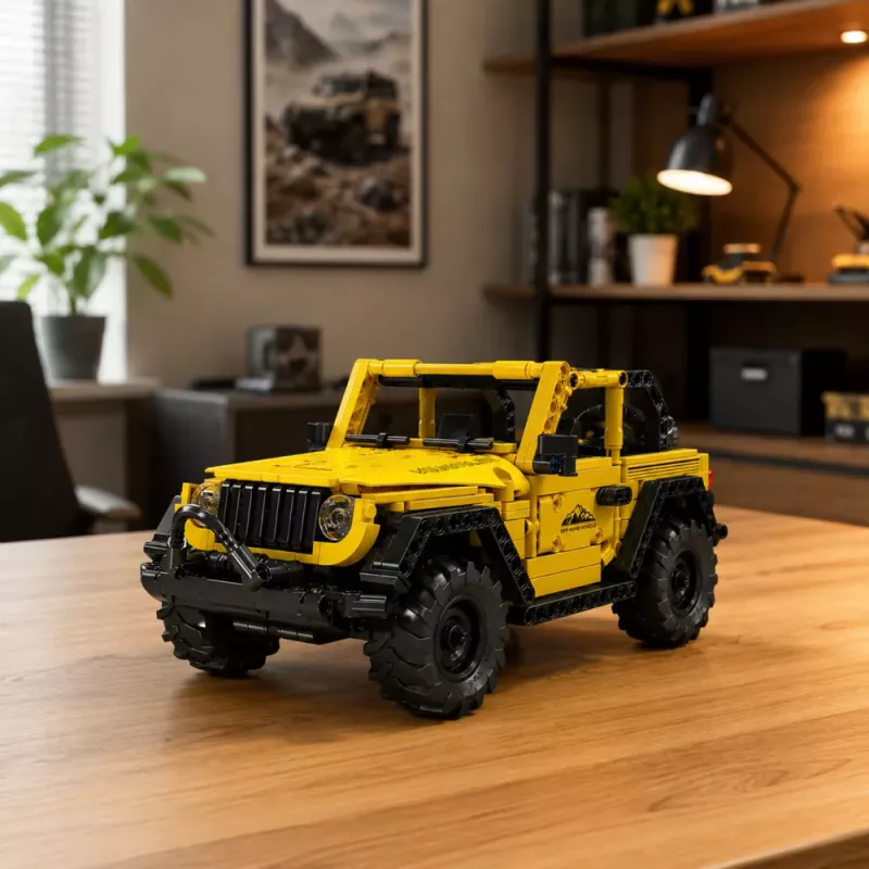 LEAN TOYS Klocki Konstrukcyjne Samochód Terenowy Wrangler Żółty 746 szt.