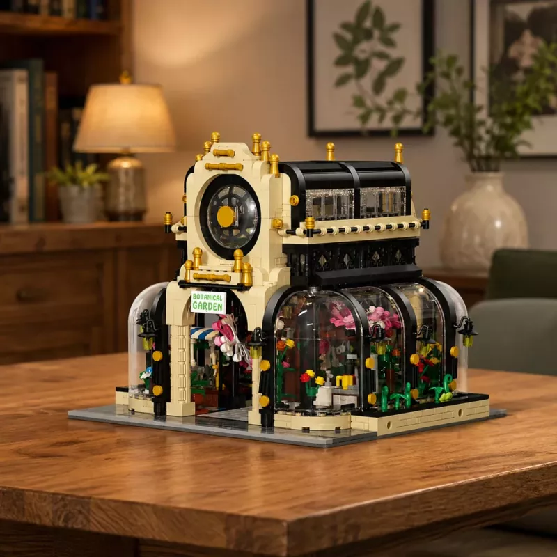 LEAN TOYS Klocki Konstrukcyjne Ogród Botaniczny Oranżeria z Oświetleniem LED 2147 Elementów