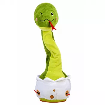LEAN TOYS Pluszowy Tańczący Wąż Interaktywna Maskotka Muzyczna Zielony