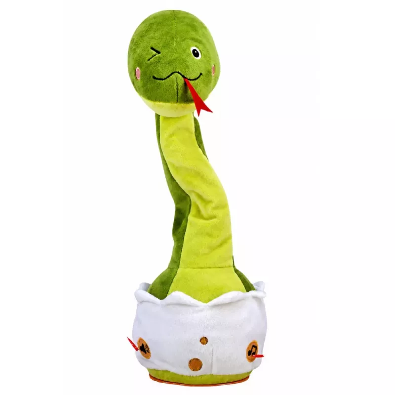 LEAN TOYS Pluszowy Tańczący Wąż Interaktywna Maskotka Muzyczna Zielony