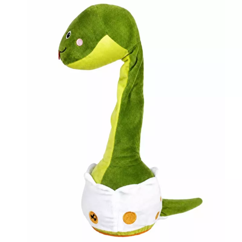 LEAN TOYS Pluszowy Tańczący Wąż Interaktywna Maskotka Muzyczna Zielony