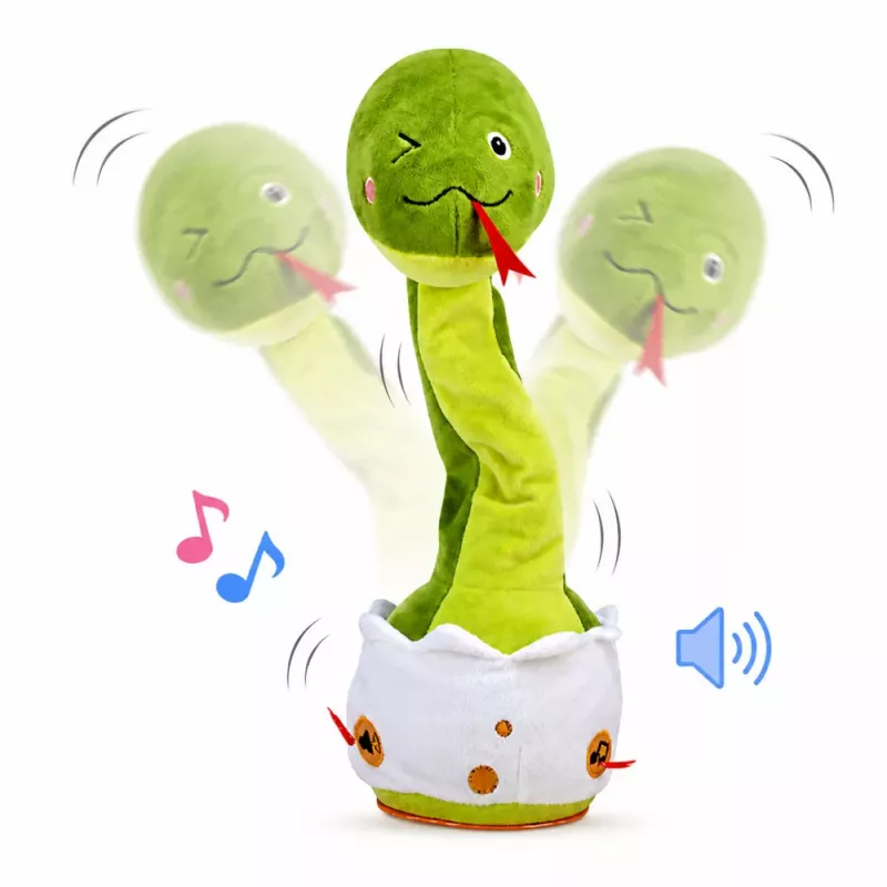 LEAN TOYS Pluszowy Tańczący Wąż Interaktywna Maskotka Muzyczna Zielony