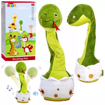 LEAN TOYS Pluszowy Tańczący Wąż Interaktywna Maskotka Muzyczna Zielony