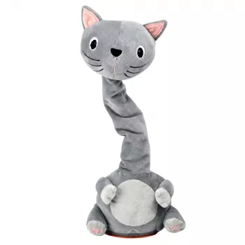 LEAN TOYS Pluszowy Tańczący Kot Interaktywna Zabawka Dźwięki Muzyczne Mascot Szary
