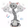 LEAN TOYS Pluszowy Tańczący Kot Interaktywna Zabawka Dźwięki Muzyczne Mascot Szary
