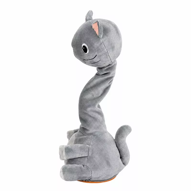 LEAN TOYS Pluszowy Tańczący Kot Interaktywna Zabawka Dźwięki Muzyczne Mascot Szary