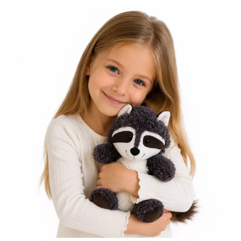 LEAN TOYS Pluszowa Zabawka Przytulanka Zwierzę Szop Biało-Szary 25 cm
