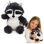 LEAN TOYS Pluszowa Zabawka Przytulanka Zwierzę Szop Biało-Szary 25 cm