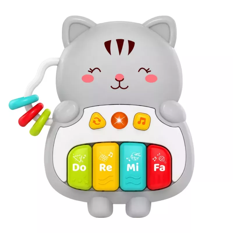 LEAN TOYS Muzyczna Zabawka Pianinko Kotek Edukacyjne Dla Maluchów Melodie Dźwięki