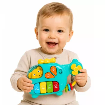 LEAN TOYS Musical Helicopter Educational Piano dla Maluchów Melodie Dźwięki