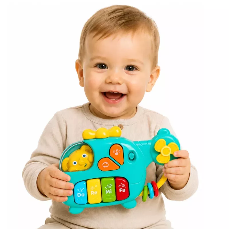 LEAN TOYS Musical Helicopter Educational Piano dla Maluchów Melodie Dźwięki