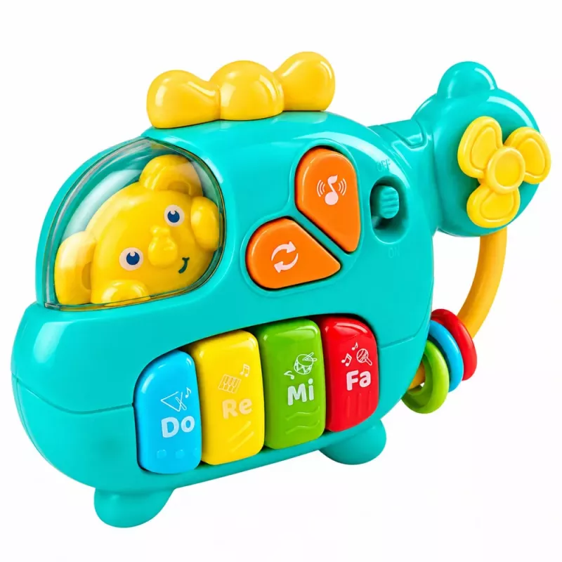LEAN TOYS Musical Helicopter Educational Piano dla Maluchów Melodie Dźwięki