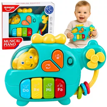 LEAN TOYS Musical Helicopter Educational Piano dla Maluchów Melodie Dźwięki