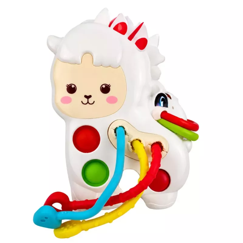 LEAN TOYS Sensory Toy For Toddlers Llama With Strings Pop-It Beads