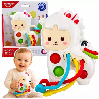 LEAN TOYS Sensory Toy For Toddlers Llama With Strings Pop-It Beads