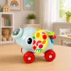 LEAN TOYS Interaktywny Zabawka Sensoryczna Samochód Słoń dla Maluchów Szary
