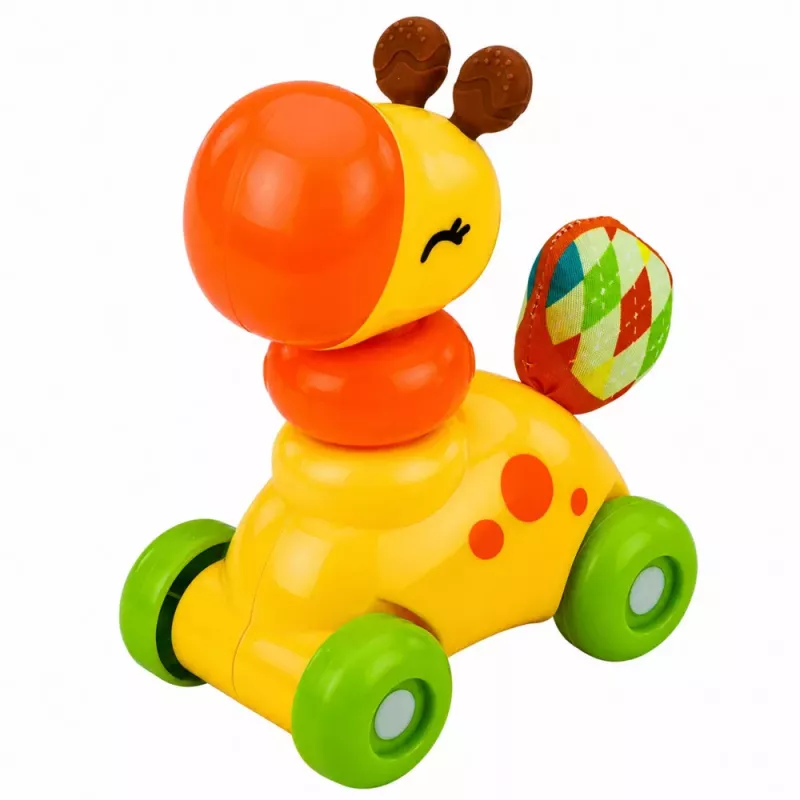 LEAN TOYS Interaktywna Zabawka Sensoryczna Żyrafa Samochód dla Maluchów Żółty