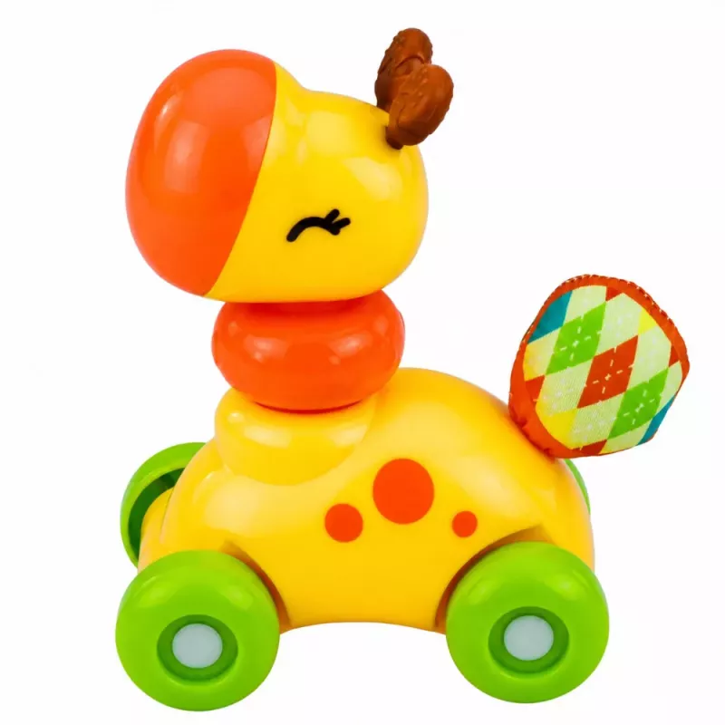 LEAN TOYS Interaktywna Zabawka Sensoryczna Żyrafa Samochód dla Maluchów Żółty