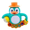 LEAN TOYS Interaktywna zabawka Pingwin Pianino Bębenek Koraliki Grzechotka