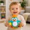 LEAN TOYS Interaktywna zabawka Pingwin Pianino Bębenek Koraliki Grzechotka
