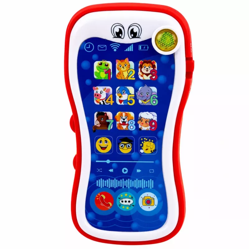 LEAN TOYS Interaktywny Telefon Edukacyjny dla Maluchów z Odgłosami Zwierząt i Światłami