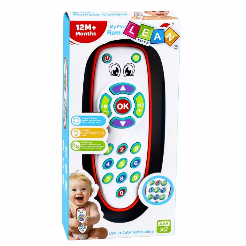 LEAN TOYS Interaktywny Edukacyjny Pilot dla Maluchów z Regulowanym Światłem i Dźwiękiem