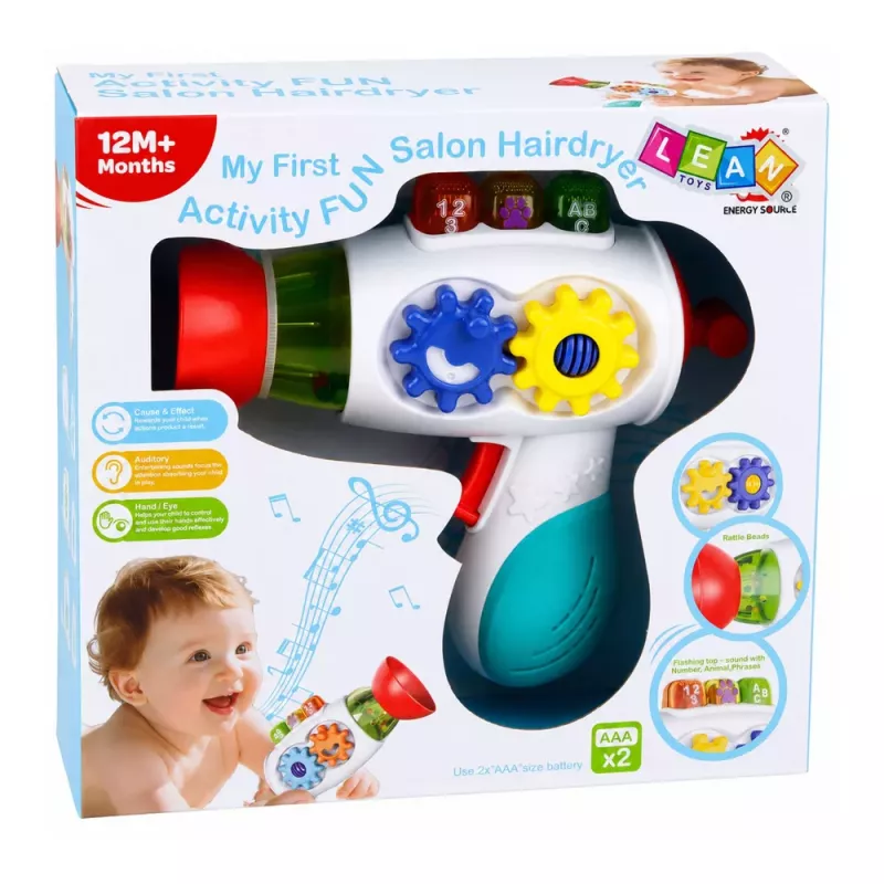 LEAN TOYS Interaktywna Suszarka dla Dzieci z Światłami, Dźwiękami, Przekładniami i Piłeczkami