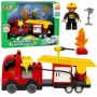 LEAN TOYS Fire Department Motorized Fire Truck Firefighter Figure Building Blocks Set