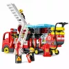 LEAN TOYS Składany Wóz Strażacki z Klocków z Figurkami Strażaków, Światłem i Dźwiękiem, 94 Elementy