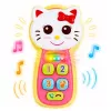 LEAN TOYS Interaktywny Telefonik dla Niemowląt Kotek Lustereczko Grzechotka Światła Dźwięk