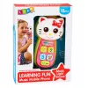 LEAN TOYS Interaktywny Telefonik dla Niemowląt Kotek Lustereczko Grzechotka Światła Dźwięk