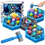 LEAN TOYS Whack-A-Mole Creatures Arcade Game For 3 Players 3 Modes Glowing Hammers