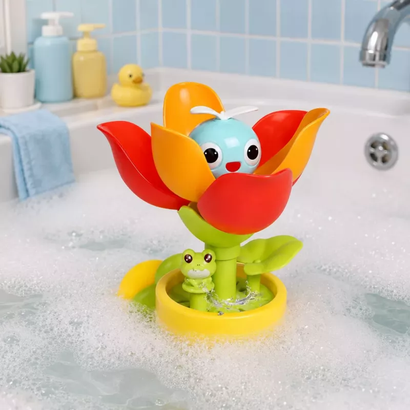 LEAN TOYS Zabawka do kąpieli Doniczka Tulipan Konewka Fontanna